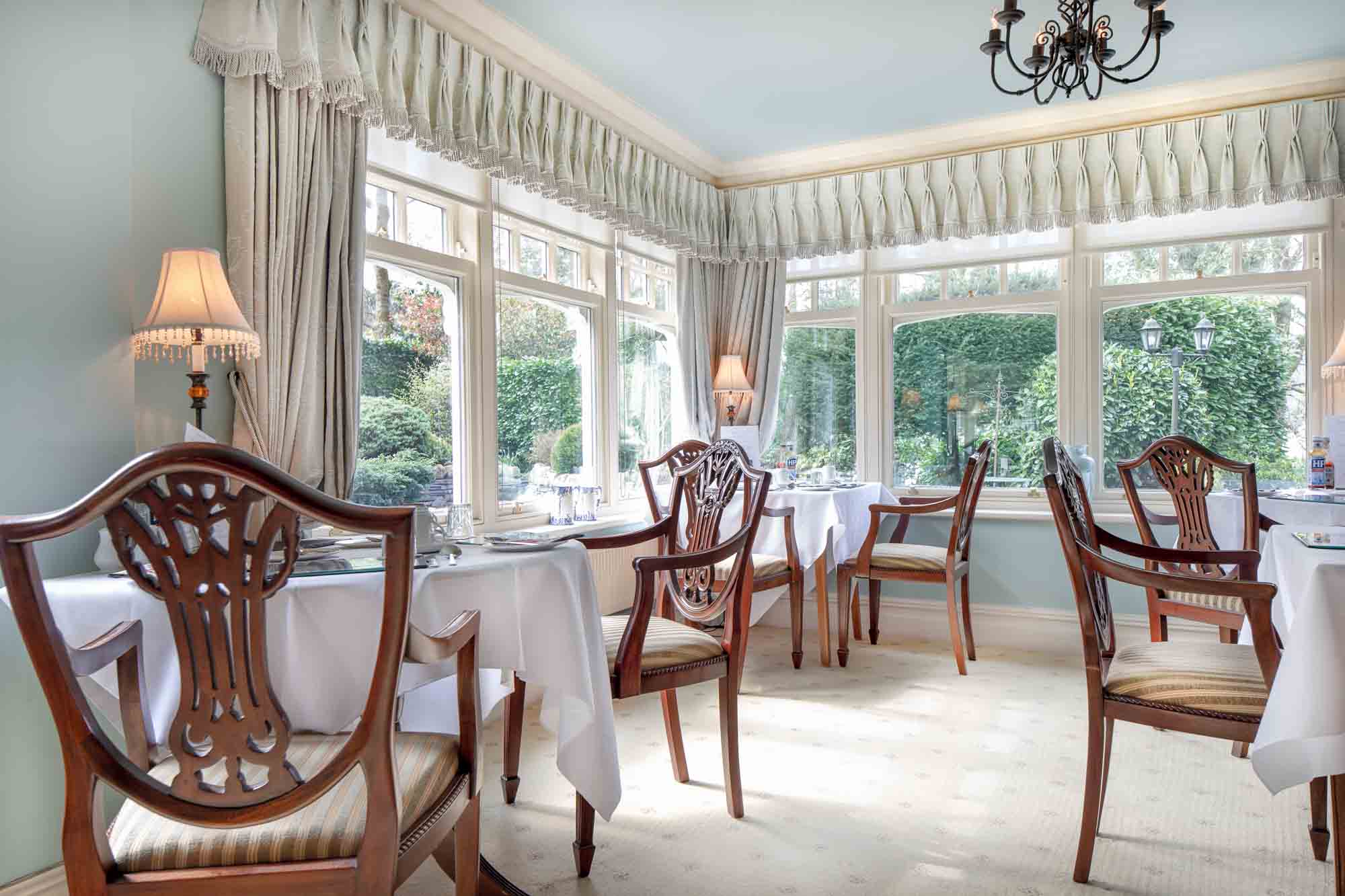 Professional brand photography of hospitality dining room interior